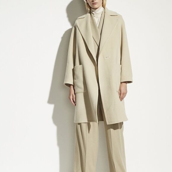 Vince wool coat patch pocket L NWT